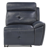 Reclining Sectional with Left Chaise Navy Blue