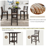 5-Piece Wooden Counter Height Dining Set