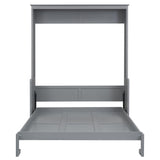 Queen Size Grey Murphy Bed with Shelf