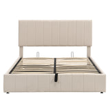 Queen size Upholstered Platform bed with a Hydraulic Storage System