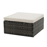 Patio Furniture, Outdoor Furniture, Seasonal PE Wicker Furniture, 6 Set Wicker Furniture With Tempered Glass Coffee Table