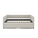 Upholstered Full Size Daybed with Two Drawers