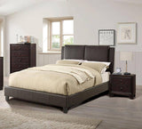 California King Size Bed Faux Leather Upholstered