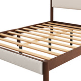 Queen 4 Piece Bedroom Set Mid Century Modern  Platform Bed with Two Nightstands and Dresser