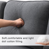 4-Seater Modern Linen Fabric Sofa with Armrest Pockets