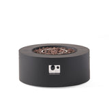 Patio Gas-burning Fire Pit Outdoor Iron Propane Fireplace, 32" Round Fire Pit - 40,000 BTU, Tank outside, Dark Grey