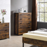 Rustic Oak & Black Finish Dresser