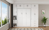 Full Size Murphy Bed with Lockers and Wardrobe