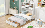 Queen Size Murphy Bed with Bookcase