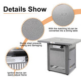 28" 50000 BTU Silver Outdoor Propane Gas Fire Pit