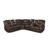 Brown Power Reclining Sectional made with Faux Leather