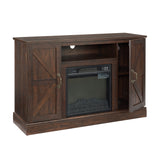 Farmhouse Classic Media TV Stand Entertainment Console with 18" Electric Fireplace Insert