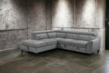 Wrenley Gray Chenille Sectional Sofa with Sleeper & Storage
