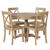 Modern Dining Table Set for 4, Round Table