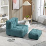 Fluffy Green bean bag chair