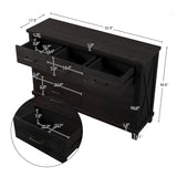 Rustic Farmhouse Style 3 Pieces Bedroom Sets Blackwash Queen Bed with 2 Drawers, Nightstand and Dresser, Coffee