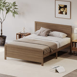 Wood Platform Bed Frame with Headboard