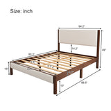 Queen 4 Piece Bedroom Set Mid Century Modern  Platform Bed with Two Nightstands and Dresser