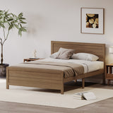 Wood Platform Bed Frame with Headboard