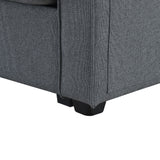 4-Seater Modern Linen Fabric Sofa with Armrest Pockets