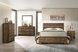 Contemporary Nightstand Light Walnut Color