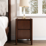 Queen 4 Piece Bedroom Set Mid Century Modern  Platform Bed with Two Nightstands and Dresser