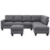 Dark Grey L-shaped Sectional Sofa,