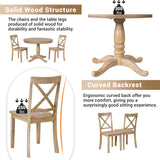 Modern Dining Table Set for 4, Round Table