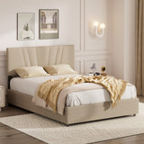 Queen Upholstered Platform Bed with Lifting Storage