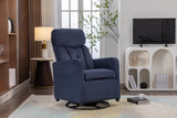 Navy Blue Fabric Swivel Rocking Chair