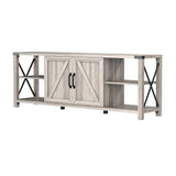 68" TV Stand Wood Metal TV Console Industrial Entertainment Center Farmhouse with Storage Cabinets and Shelves, Grey Walnut
