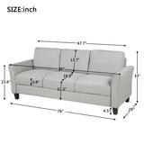 3-Seat Sofa Living Room Linen Fabric Sofa