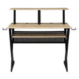 Natural and Black Music Desk with Cord Managements