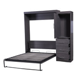 Full Size Murphy Bed with Wardrobe and Drawers