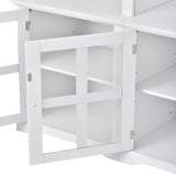Entertainment Wall Unit with Bridge, Modern TV Console Table