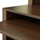 Home Office Computer Desk with Hutch,Walnut