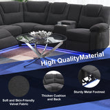 Home Theater Seating Modern Manual Recliner Sofa Chairs with Storage Box