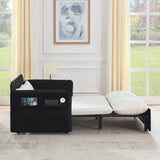 Modern Convertible Sofa Bed w/2 Removable Armrests w/USB Power Port