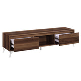 TV stand , LED, Walnut & Chrome Finish