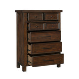 Classic Bedroom Brown Finish Chest of Drawers Mango Veneer Wood