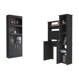 2 Piece Office Set, Bookcase + Desk, Black