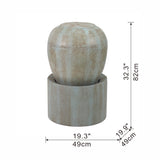 Antique Blue Heavy Outdoor Cement Fountain Antique Blue - Urn Design Water feature For Home Garden, Lawn, Deck & Patio