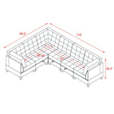 Black L shape Modular Sectional Sofa