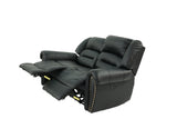 Black 1pc Reclining Loveseat Bonded Leather