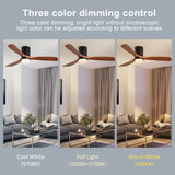 Low Profile Ceiling Fan With Lights 3 Carved Wood Fan Blade Noiseless Reversible Motor Remote Control With Light