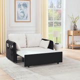 Modern Convertible Sofa Bed w/2 Removable Armrests w/USB Power Port