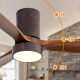 Indoor Low Profile Ceiling Fan with LED Light and Remote Control