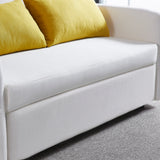 Twins Sofa Bed Cream White Fabric