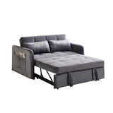Twins Pull Out Sofa Bed Grey Velvet