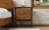 Queen 3 Piece Bedroom Set Mid Century Platform Bed with Bookshelf